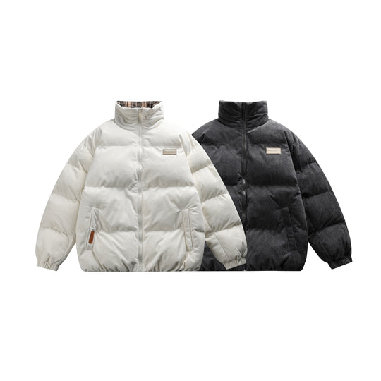 Unisex Boxy wattierte Kurzjacke mit hohem Funnelkragen und Teddy‑Fleece‑Optik Shop Nory