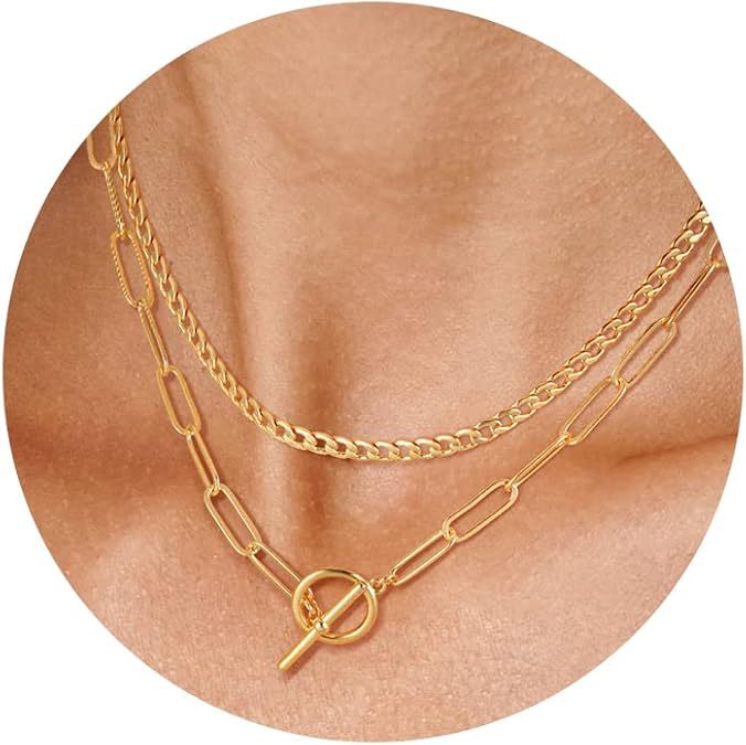 Damen Halskette mit doppeltem Gliederdesign und elegantem Toggle-Verschluss Shop Nory