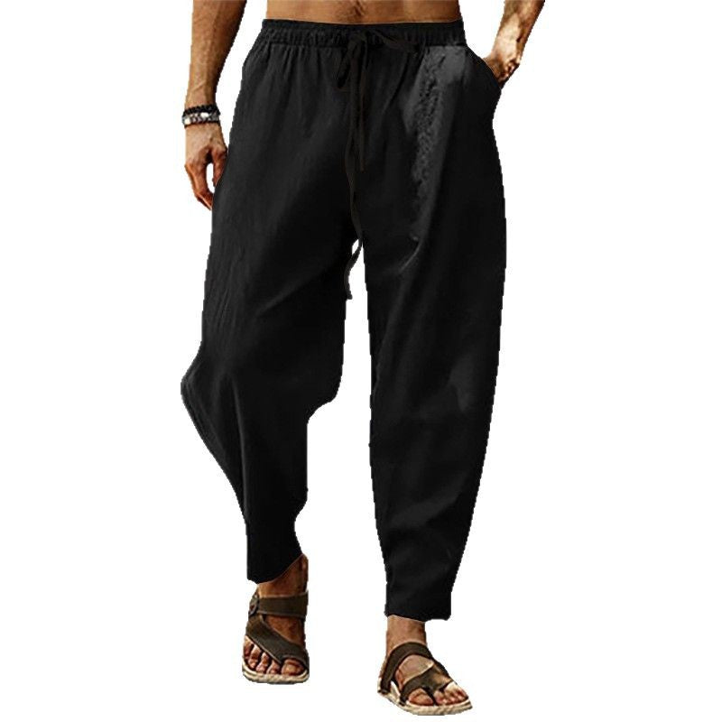Herren entspannte Freizeithose mit elastischem Bund und lockerem Schnitt