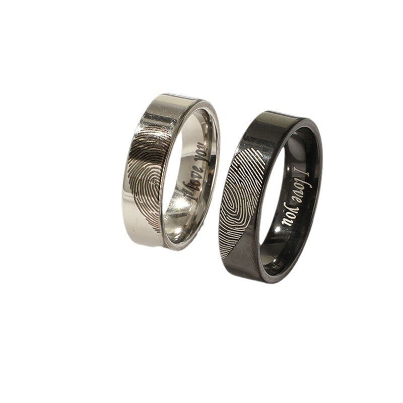 Damen Eheringe mit einzigartiger Fingerabdruckgravur und emotionaler Botschaft Shop Nory