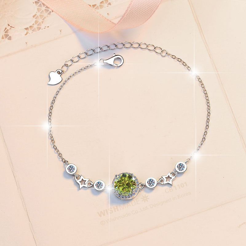 Damenarmband mit strahlendem Kristall und funkelnden Sternen Shop Nory