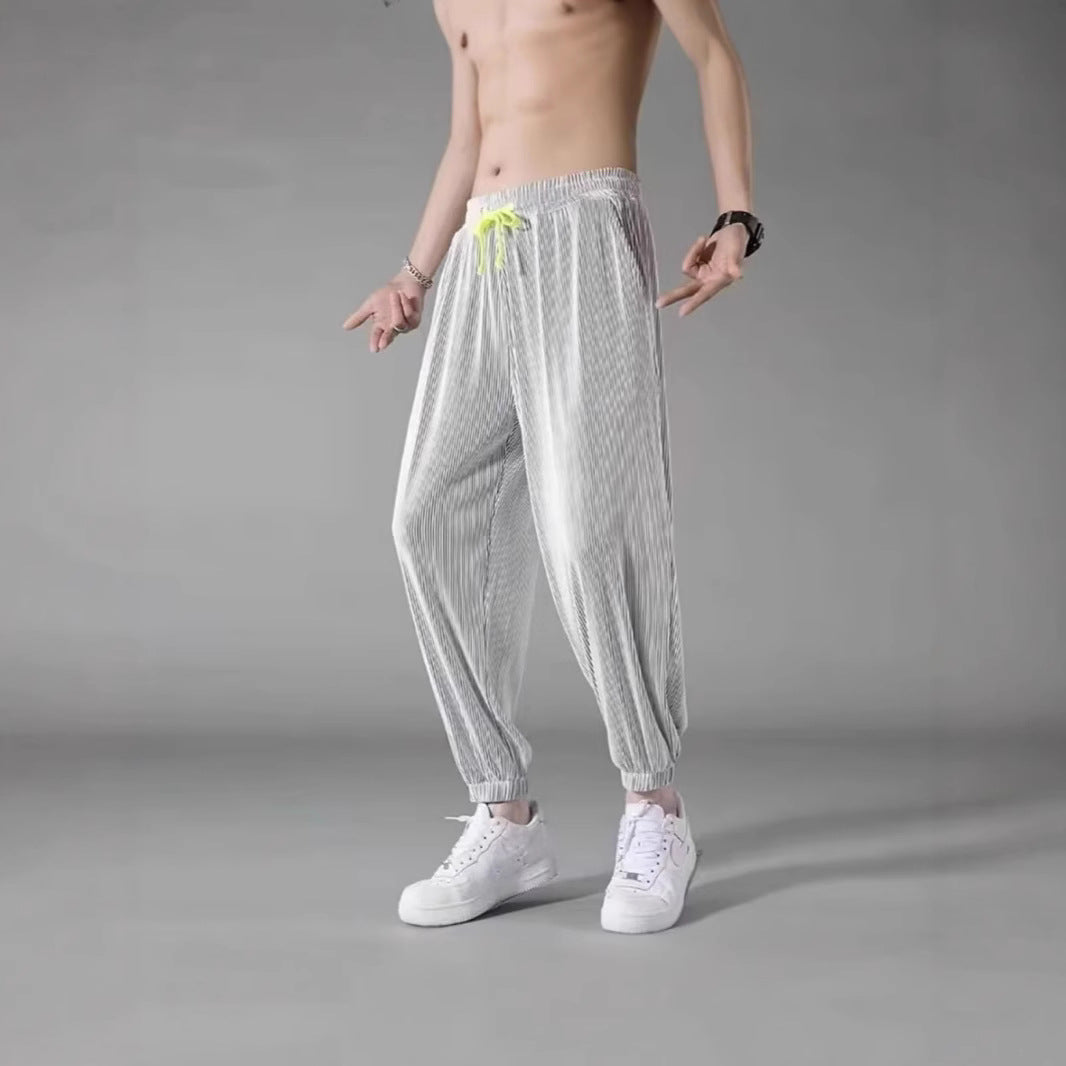 Herren Entspannte Freizeithose mit elastischem Bund und modischem Streifen Shop Nory