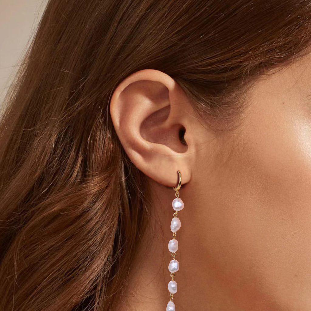 Damen Ohrhänger mit schimmernden Perlen und hochwertigem 925 Sterling Silber Shop Nory