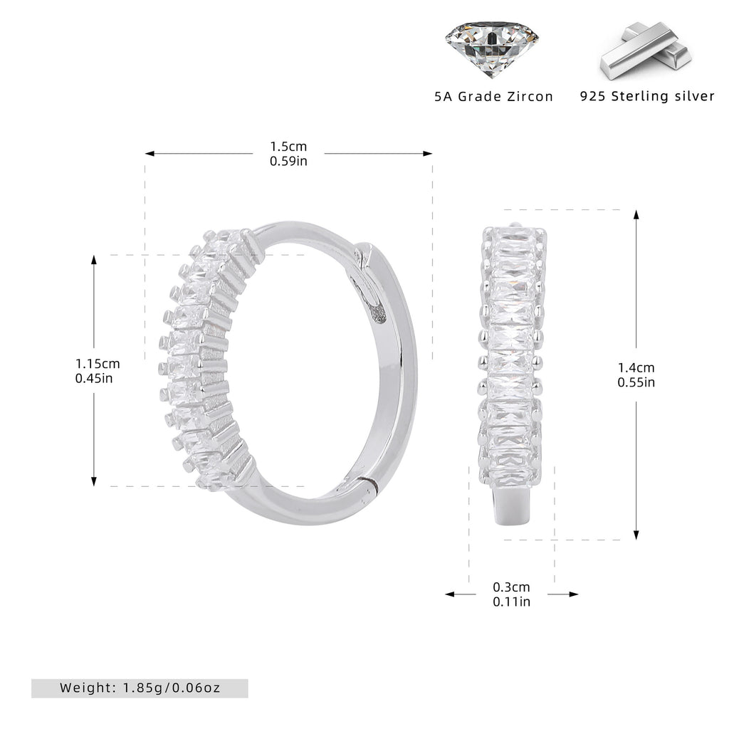 Damen Creolen mit funkelnden Zirkonsteinen und hochwertiger 925 Sterlingsilberfassung Shop Nory