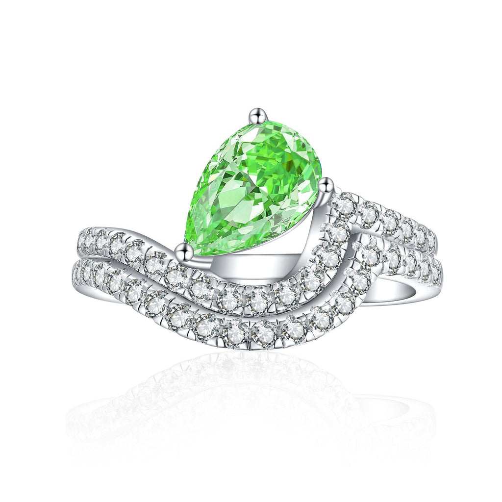 Damen Eleganter Ring mit tropfenförmigem Stein und funkelnden Zirkonia Shop Nory