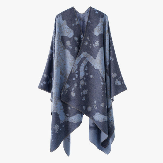 Damen Oversize-Wickelponcho im Kimono-Fall mit feinem Jacquardgewebe Shop Nory