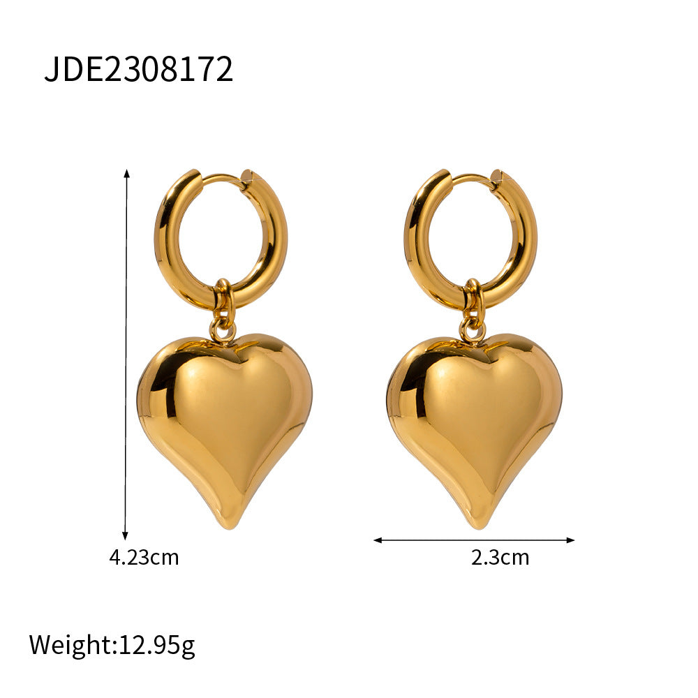 Damen Ohrhänger im Herzen-Design aus hochwertigem Edelstahl Shop Nory