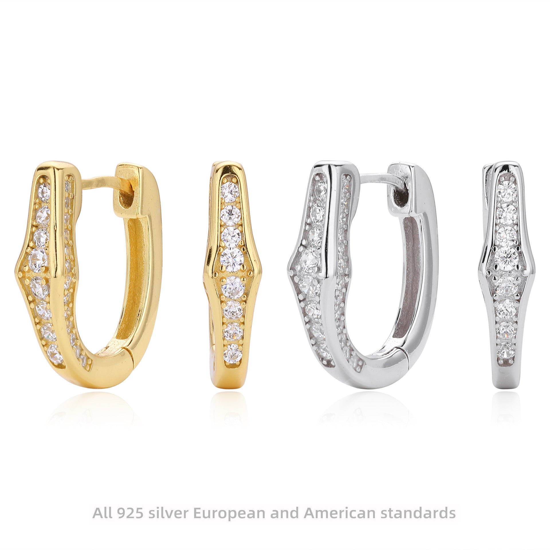 Damen Ohrhänger mit funkelnden Zirkon-Akzenten aus 925 Sterling Silber Shop Nory