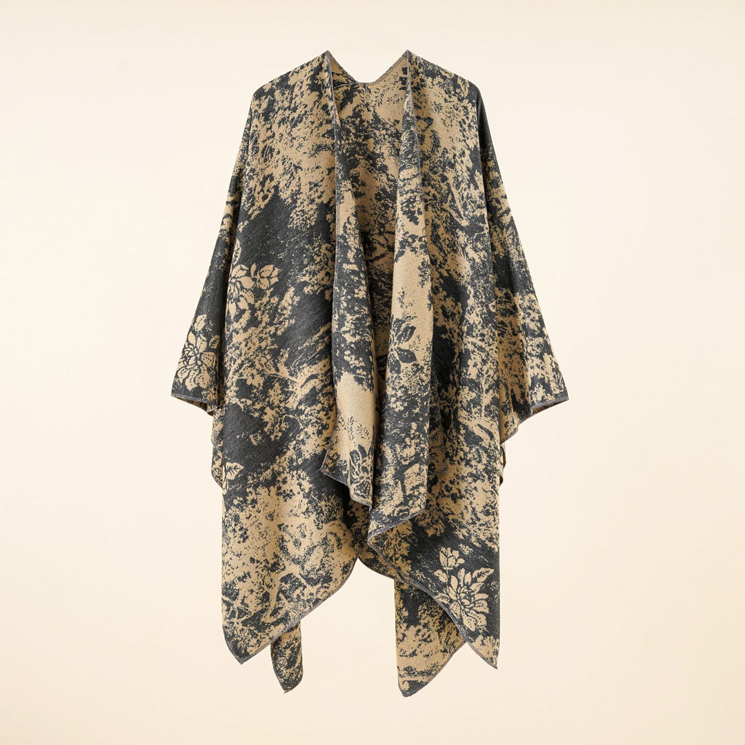 Damen Jacquard-Umhang mit floraler Strukturwebung und offenem Kimono-Fall Shop Nory