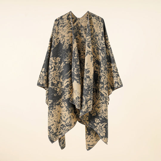 Damen Jacquard-Umhang mit floraler Strukturwebung und offenem Kimono-Fall Shop Nory