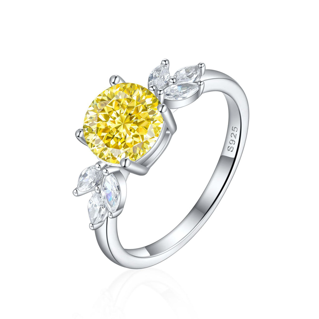 Damen Ring mit funkelndem Aquamarin und Zirkonia-Besatz Shop Nory