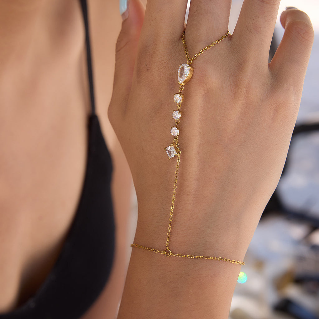 Damen Armband mit funkelnden Zirkonia und verstellbarem Verschluss Shop Nory