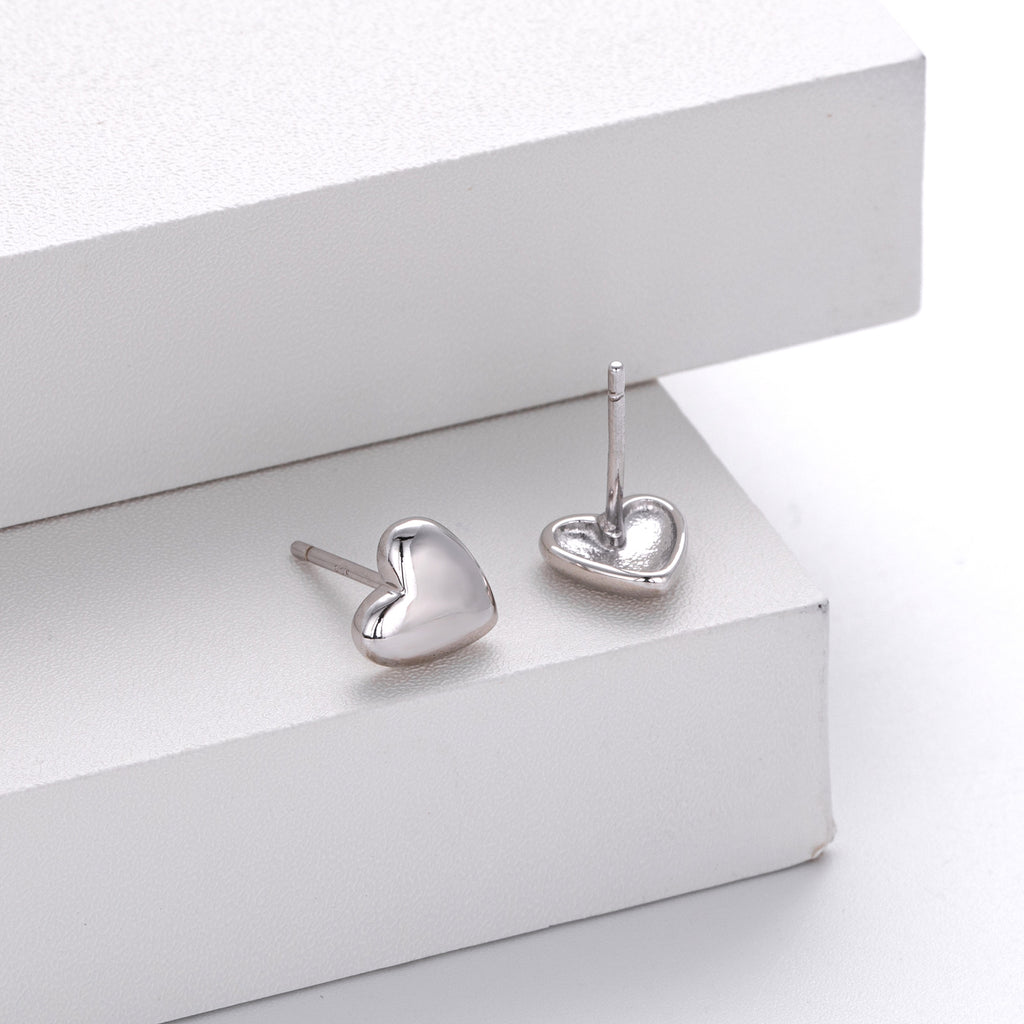 Damen Ohrstecker in Herzform aus 925 Sterlingsilber Shop Nory