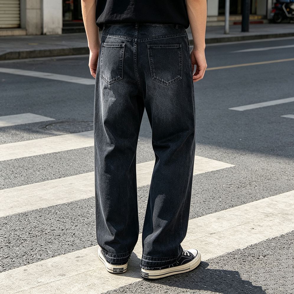Herren Modische Jeans mit Schriftzug Shop Nory