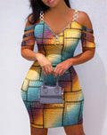 Damen figurbetontes Trägerkleid mit Reißverschluss und einzigartigem Design