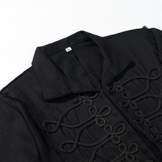 Damen Gekürzte Militärinspirierte Jacke mit Tressenapplikation und fransigem Saum Shop Nory
