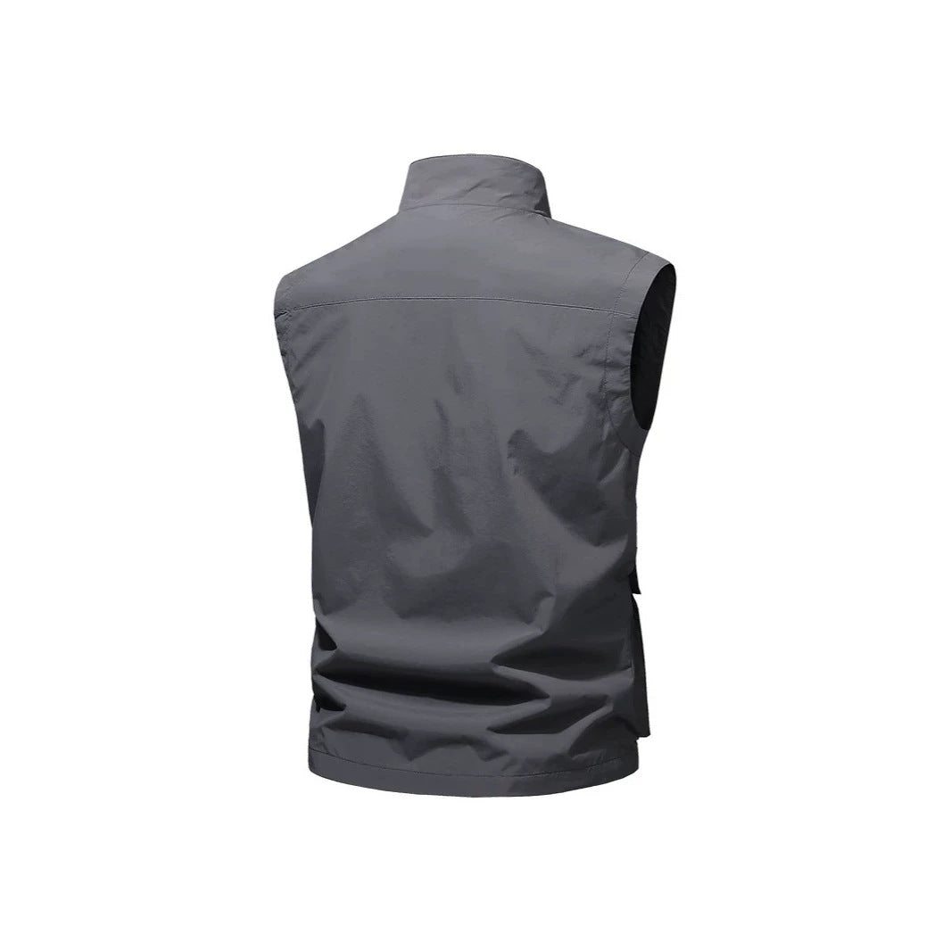 Herren Reise-Performance-Weste mit hohem Kragen, wasserabweisender Microfaser und Mehrfachtaschen Shop Nory