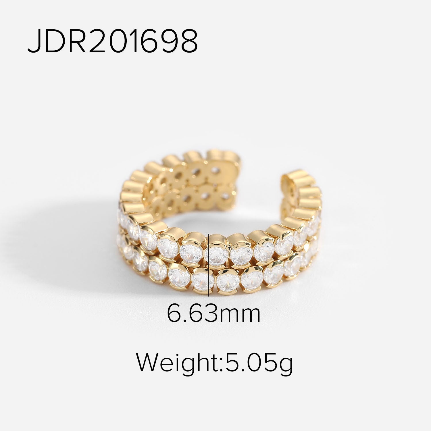 Damen Offener Ring mit funkelndem Zirkonia und elegantem Design Shop Nory