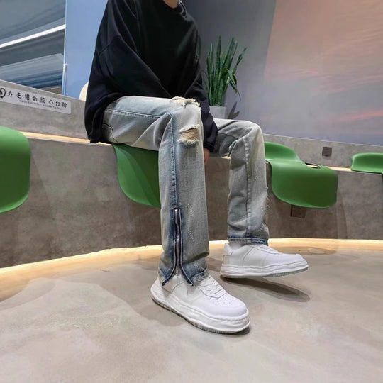 Herren Lässige Destroyed Jeans Shop Nory