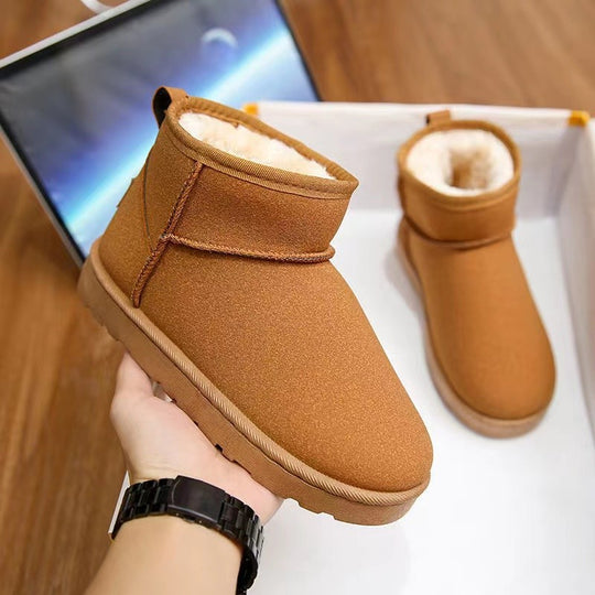 Damen Gefütterte Kurz-AnklShop Noryoots aus Veloursimitat mit Teddyfutter und dämpfender Plateau-Sohle Shop Nory