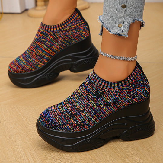 Damen Strick‑Sock‑Sneaker mit hohem Plateau und rutschfester Profilsohle Shop Nory