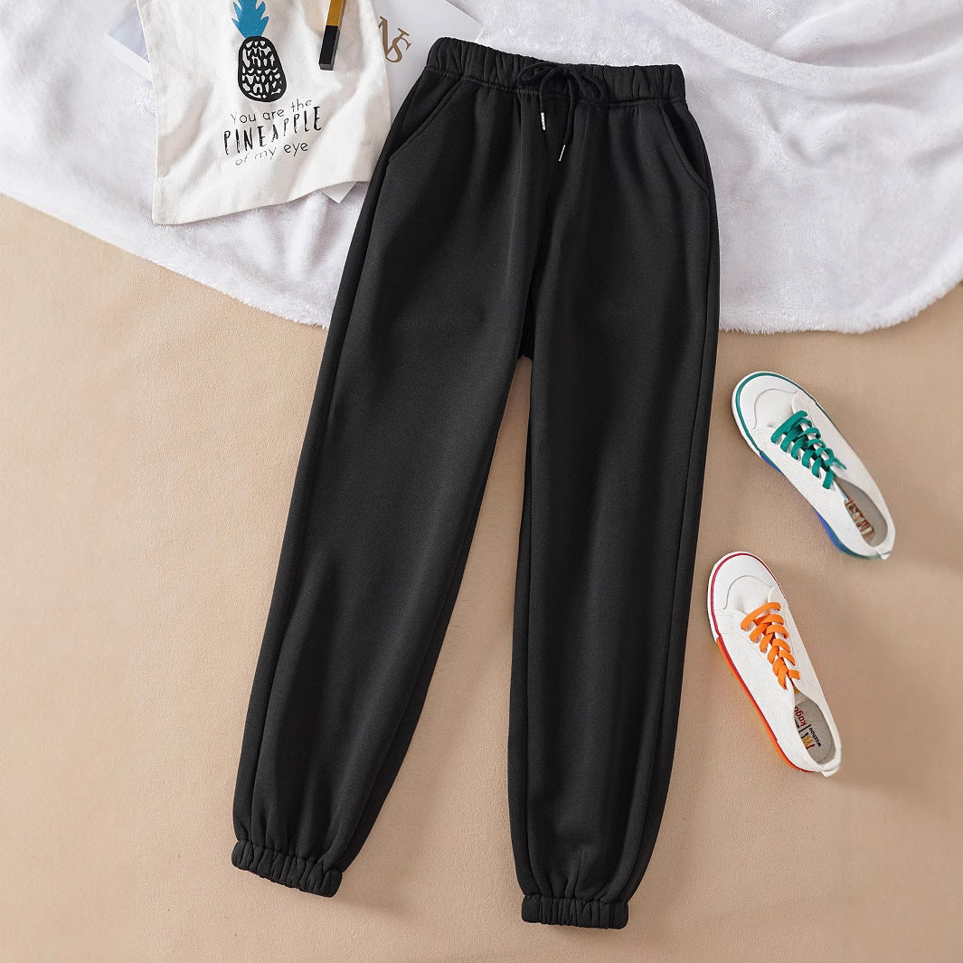 Damen nan hochgeschnittene Jogginghose aus weicher Fleece Baumwollmischung mit elastischem Bund Kordelzug und Eingrifftaschen Shop Nory