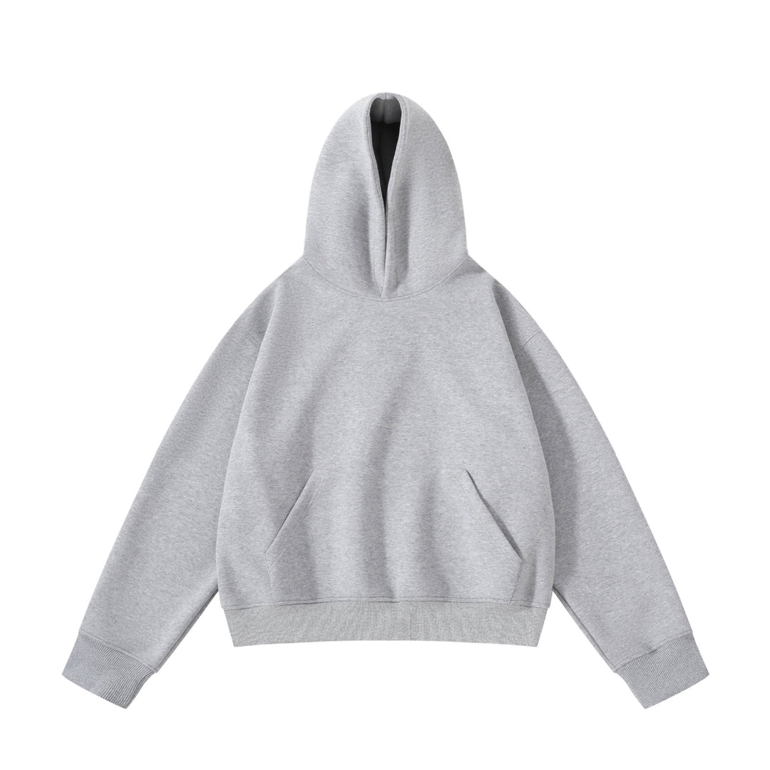 Unisex schwerer Oversize-Kapuzenpullover mit doppellagiger Kapuze Kängurutasche und breitem Rippbund Shop Nory