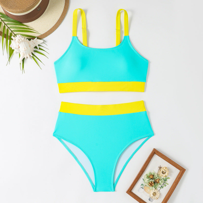 Damen Bikini-Set mit hohem Bund und sportlichem Schnitt