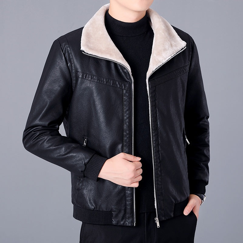 Herren Kunstlederjacke mit Teddyfutter Shop Nory 1787738674