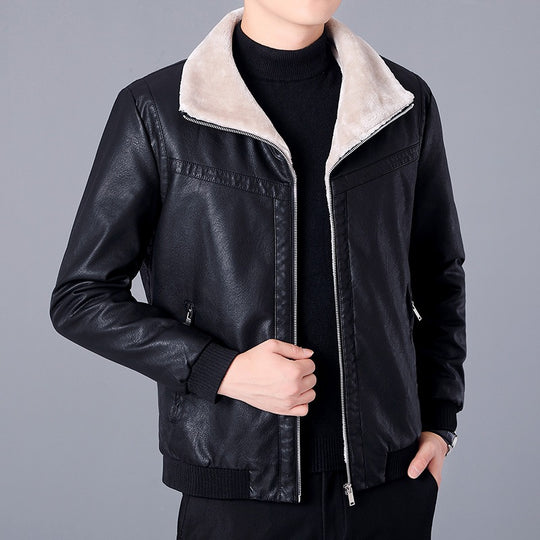 Herren Kunstlederjacke mit Teddyfutter Shop Nory 1787738674