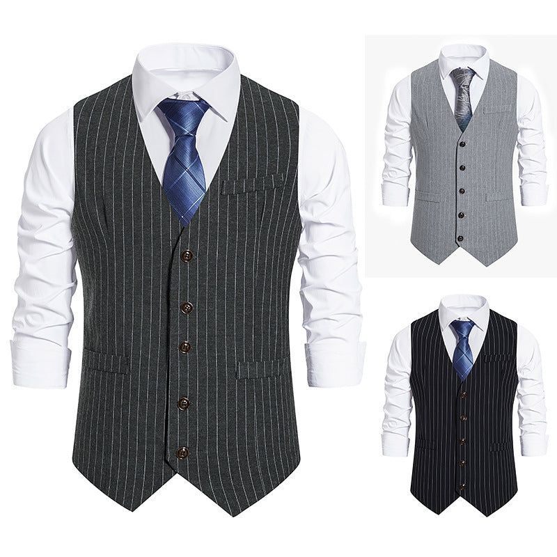 Herren elegante Anzugweste mit feinem Nadelstreifen und praktischen Taschen