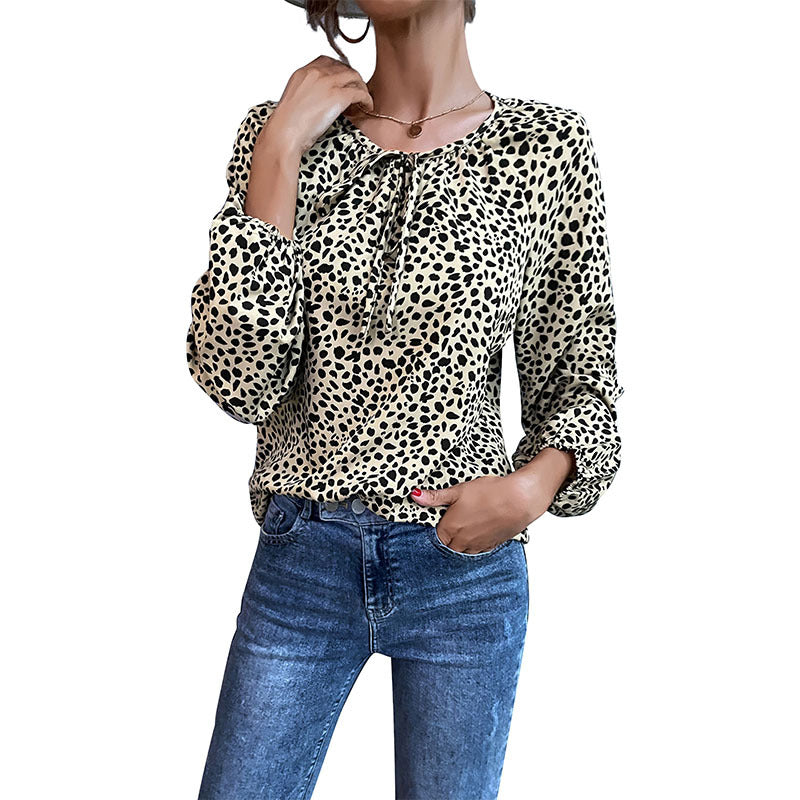 Damen Fließende Tunika-Bluse mit gerafftem Rundhalsausschnitt, BindShop Noryand und Ballonärmeln Shop Nory