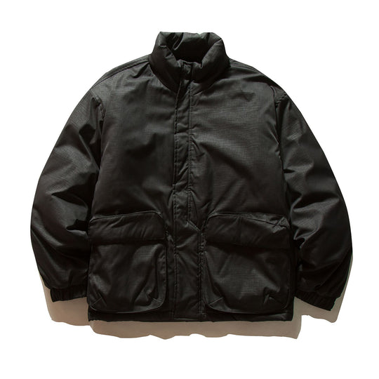 Unisex Boxy-gefüllte Pufferjacke mit hohem Stehkragen und Utility‑Taschen Shop Nory