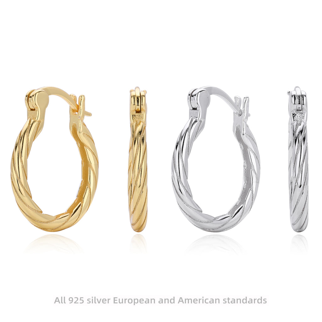 Damen Creolen mit luxuriösem Zopfmuster aus hochwertigem 925 Sterling Silber Shop Nory