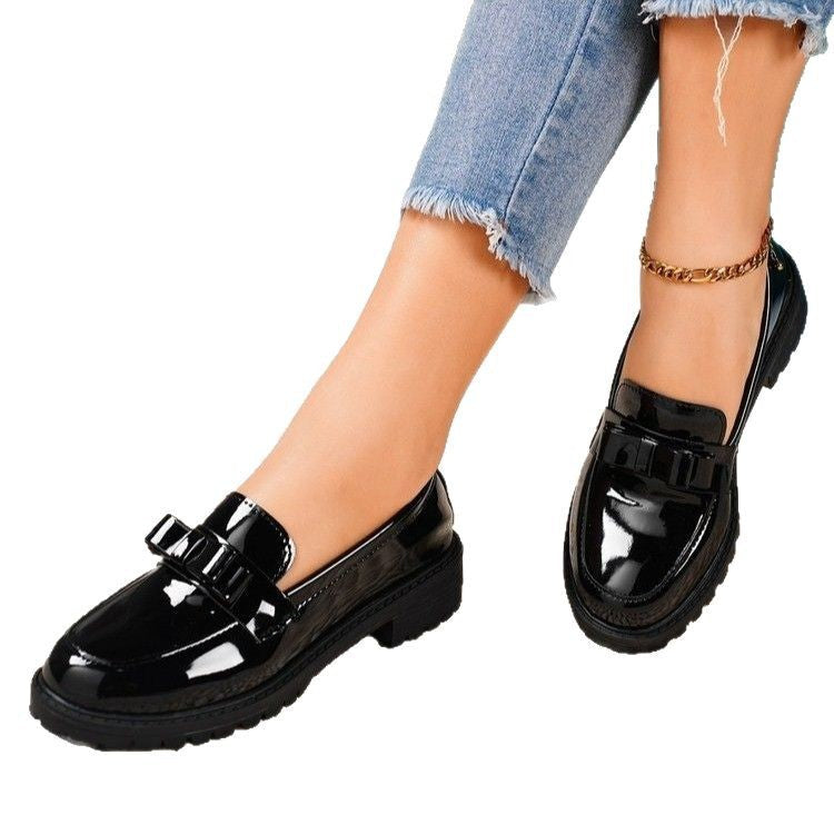 Damen Modische Loafers mit dekorativem Schleifchen