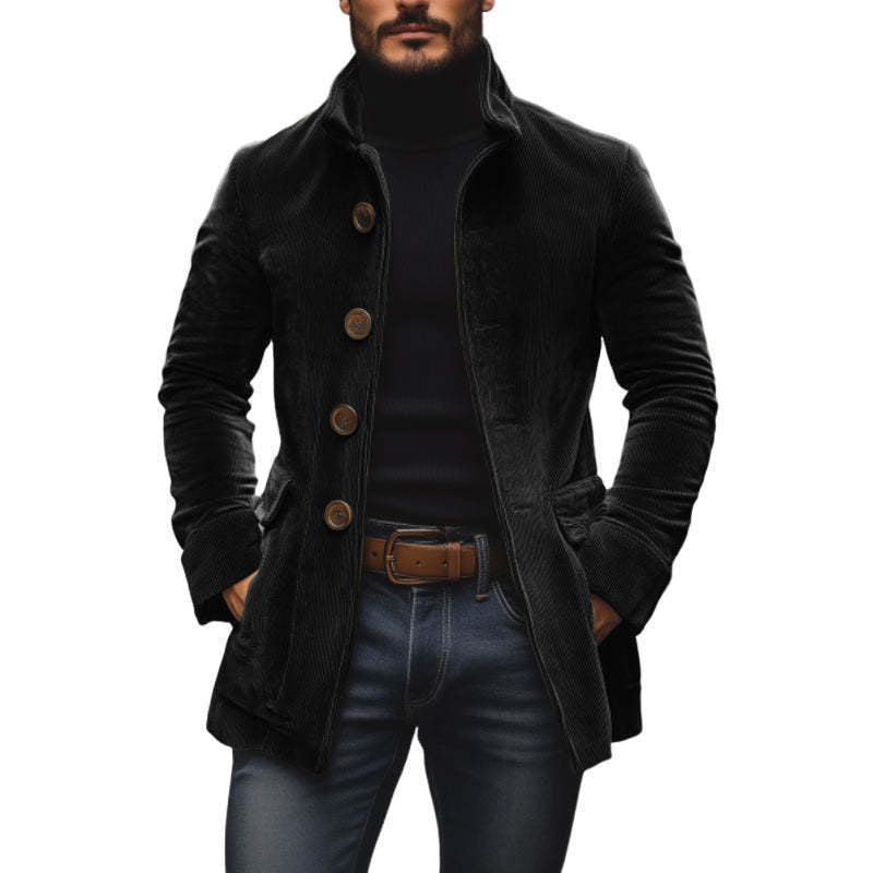 Herren Kordmantel mit Stehkragen und taillierter Silhouette Shop Nory