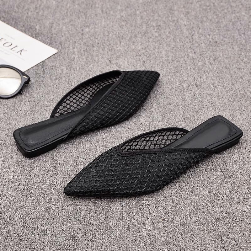 Damen spitze Mules mit Netzdesign