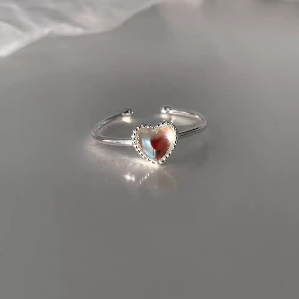 Damen Offener Herzring mit funkelndem Stein Shop Nory