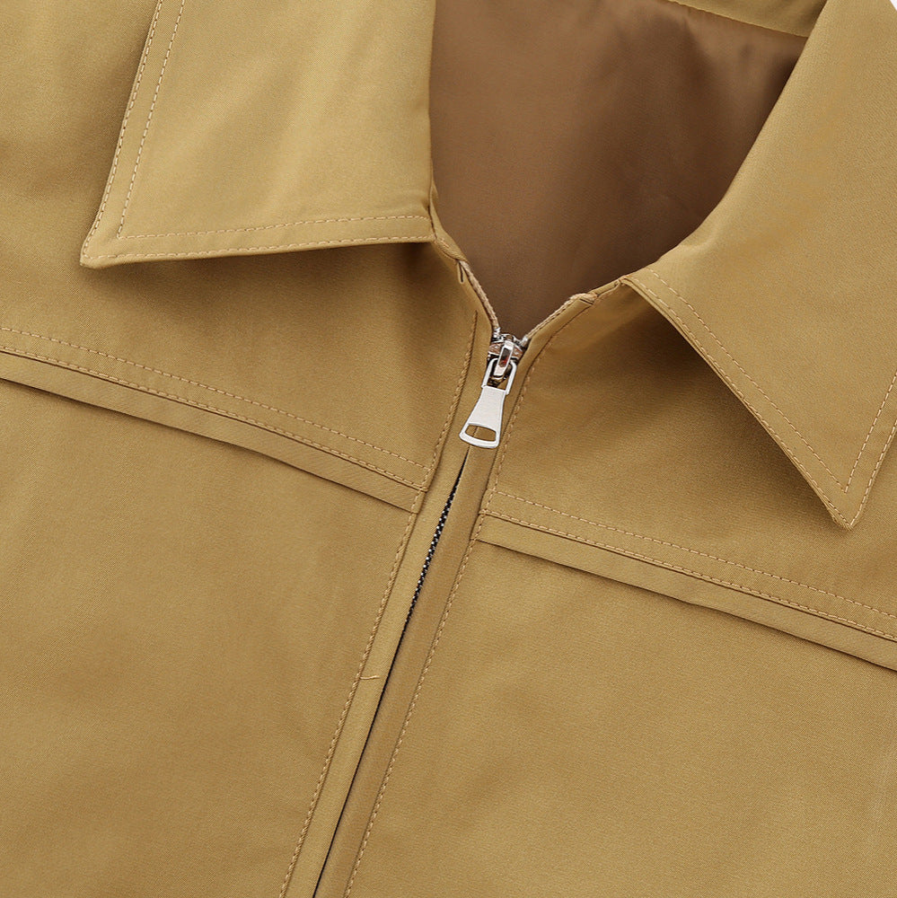 Damen Cropped Blousonjacke mit breitem Hemdkragen und verdecktem Reißverschluss Shop Nory