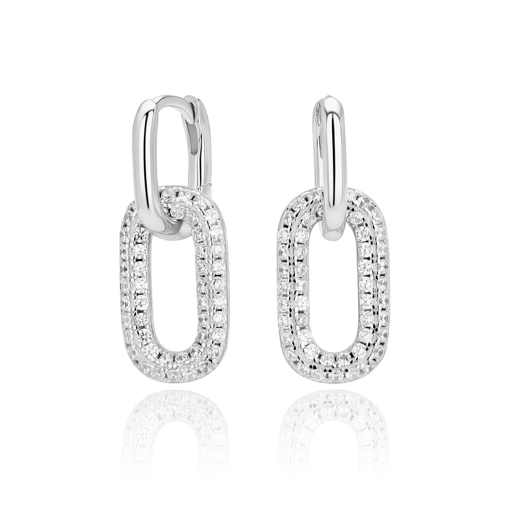 Damen Ohrringe mit funkelndem Zirconbesatz aus hochwertigem 925 Sterling Silber Shop Nory