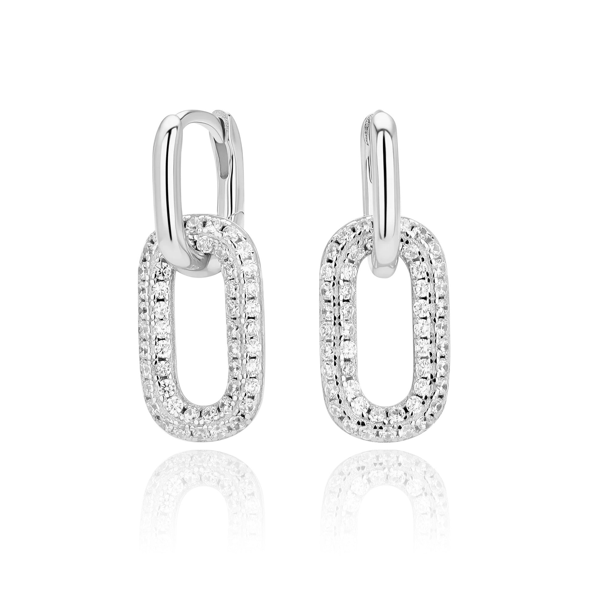 Damen Ohrringe mit funkelndem Zirconbesatz aus hochwertigem 925 Sterling Silber Shop Nory