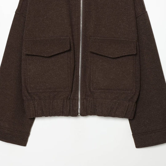 Damen Kurzjacke aus Wollmix mit Reißverschluss, Pattentaschen und elastischem Saum Shop Nory
