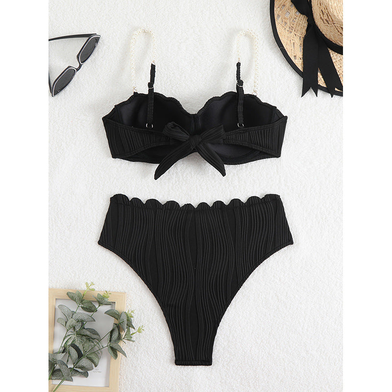 Damen Hochwertiger Push-Up Bikini mit Skulptur-Rippdesign