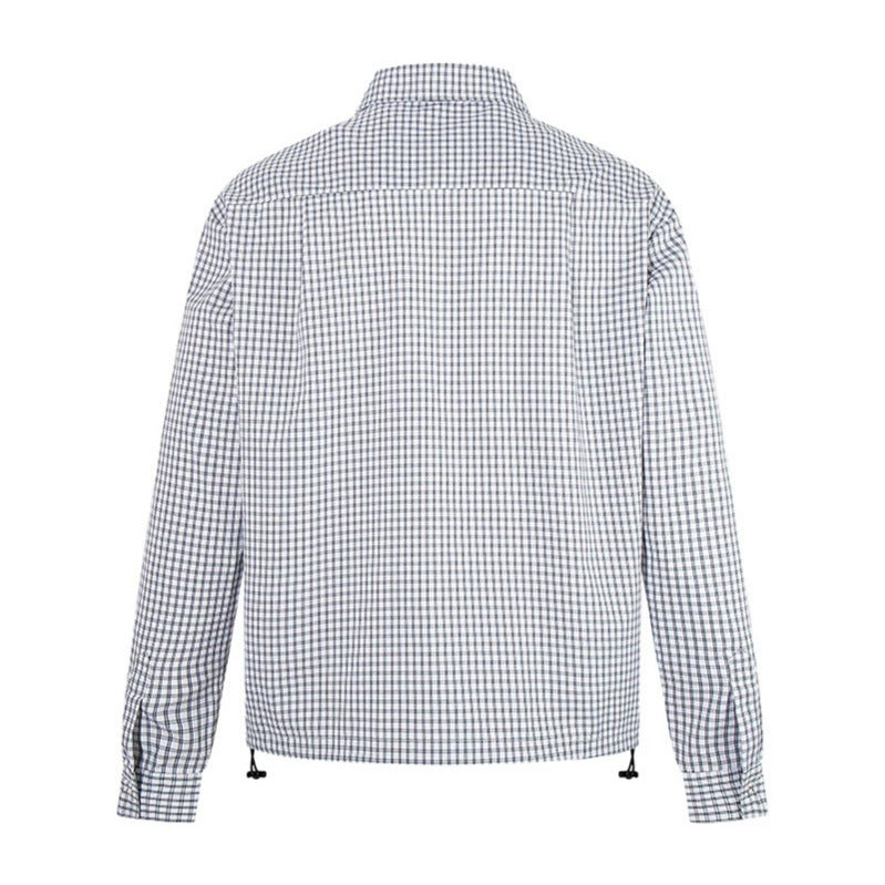 Herren kariertes Hemd mit durchgehender Knopfleiste, verstellbarem Saum und Kentkragen Shop Nory