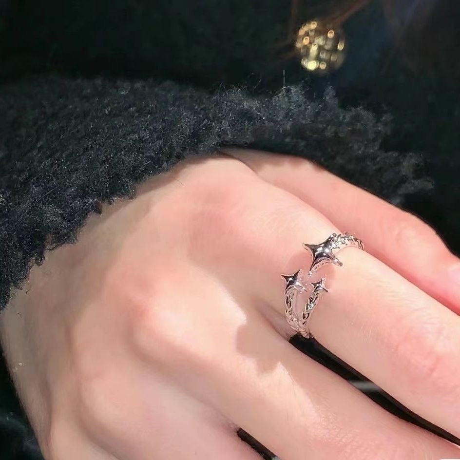 Damen Offener Ring mit verspieltem Sternedesign und filigranem Detail Shop Nory