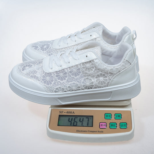 Damen zarte Spitzen-Plateau-Sneaker mit floralem Häkelmuster Shop Nory