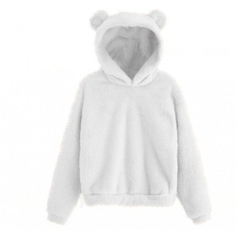 Damen Kuscheliger Teddy-Fleece-Hoodie mit Bärenohren und Oversize-Passform Shop Nory