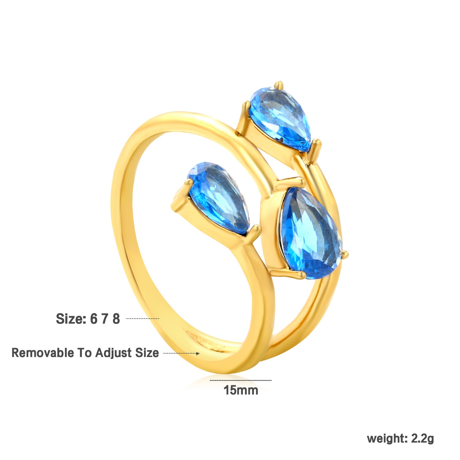 Damen Ring mit elegantem, funkelndem Kristall und hochwertiger Goldoberfläche Shop Nory