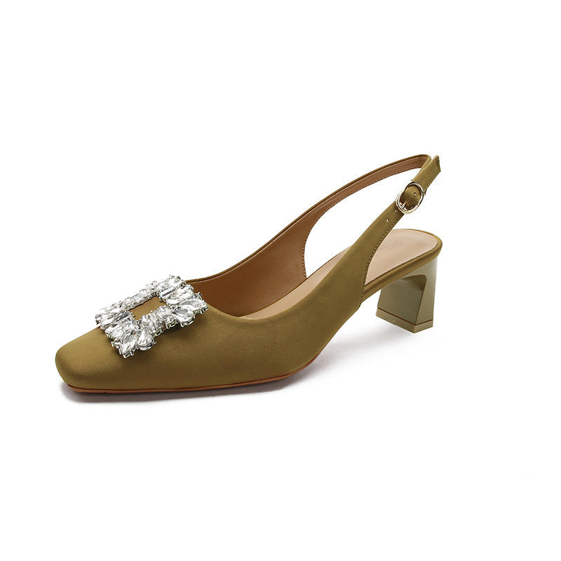 Damen Slingback-Pumps mit funkelndem Schmuckdetail Shopnory