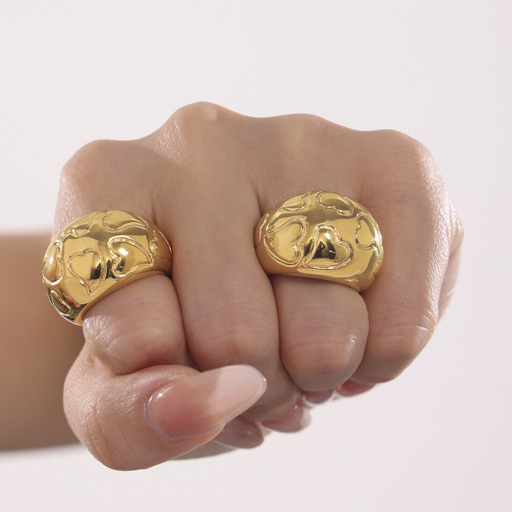 Damenring mit herzförmigem Design aus hochwertigem Edelstahl Shop Nory
